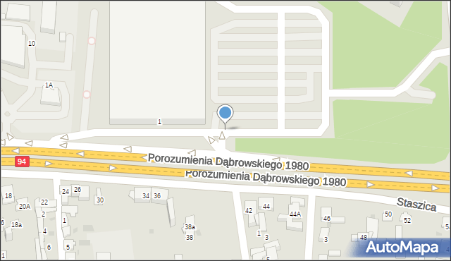 Dąbrowa Górnicza, Katowicka, 1c, mapa Dąbrowa Górnicza