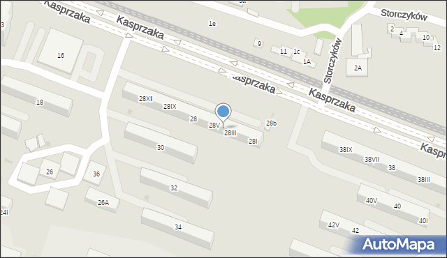 Dąbrowa Górnicza, Kasprzaka, 28IV, mapa Dąbrowa Górnicza