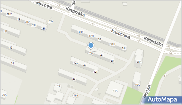 Dąbrowa Górnicza, Kasprzaka, 40V, mapa Dąbrowa Górnicza