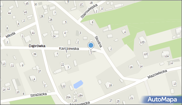 Dąbrówka, Karczewska, 1, mapa Dąbrówka