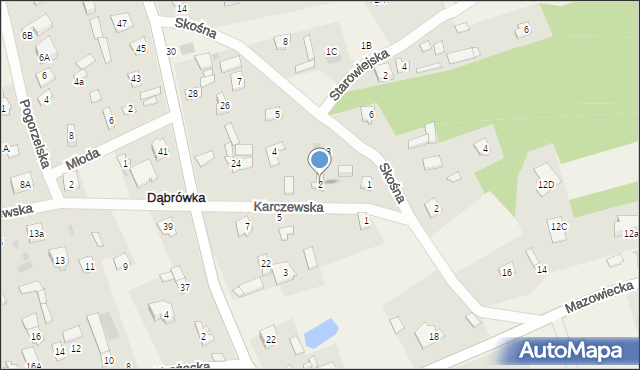 Dąbrówka, Karczewska, 2, mapa Dąbrówka