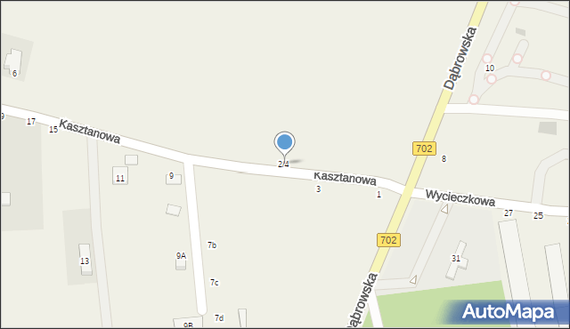 Dąbrówka Wielka, Kasztanowa, 2/4, mapa Dąbrówka Wielka