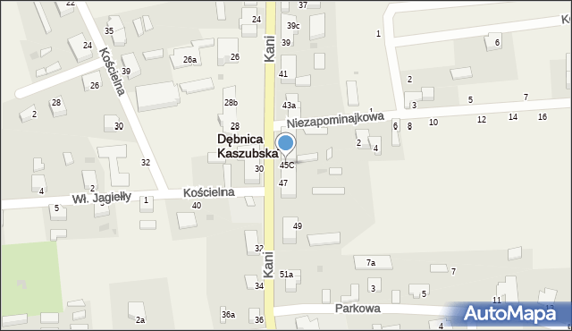 Dębnica Kaszubska, Kani Antoniego, ks., 45C, mapa Dębnica Kaszubska