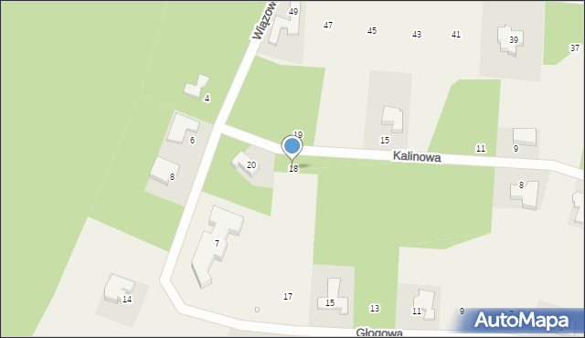 Dębogóra, Kalinowa, 18, mapa Dębogóra