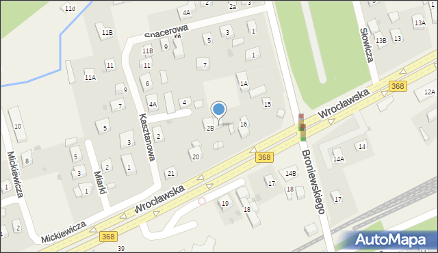 Długołęka, Kasztanowa, 2C, mapa Długołęka