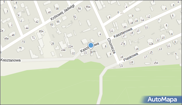 Długosiodło, Kasztanowa, 19, mapa Długosiodło