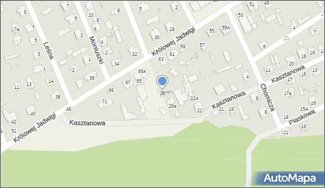 Długosiodło, Kasztanowa, 26, mapa Długosiodło