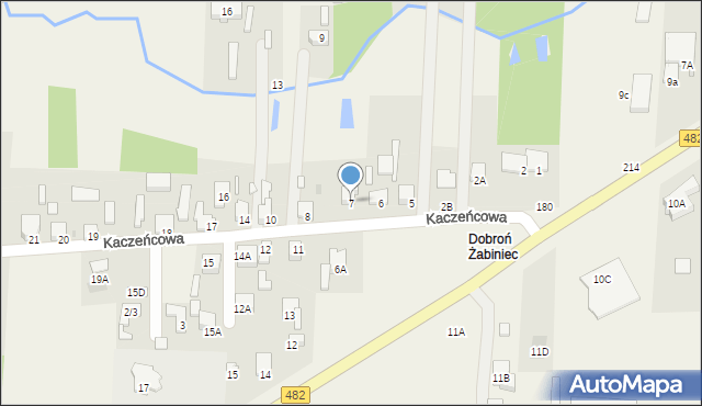 Dobroń, Kaczeńcowa, 7, mapa Dobroń