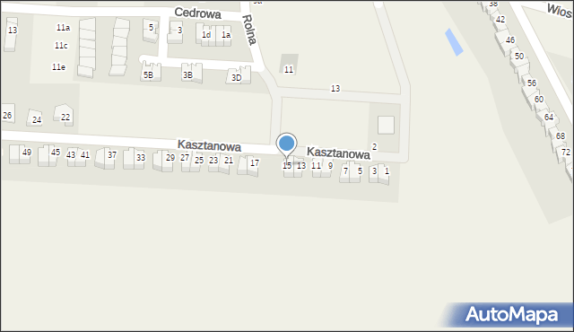 Dobrzykowice, Kasztanowa, 15, mapa Dobrzykowice