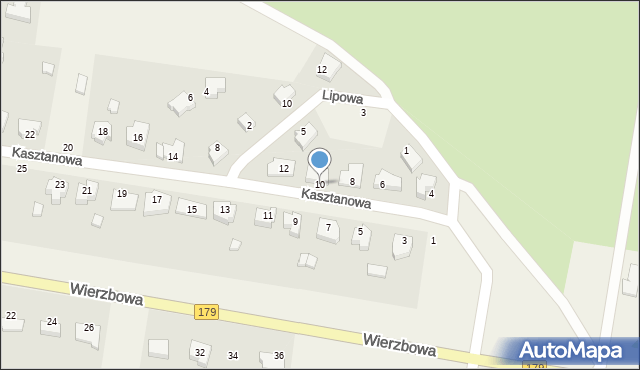 Dolaszewo, Kasztanowa, 10, mapa Dolaszewo