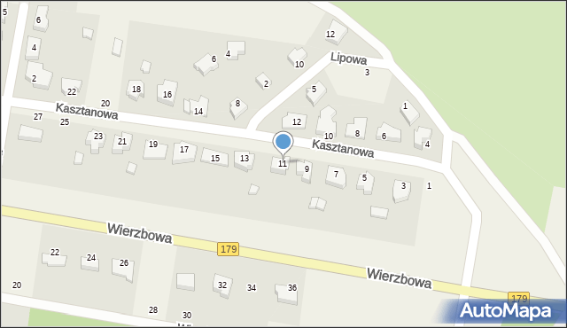 Dolaszewo, Kasztanowa, 11, mapa Dolaszewo