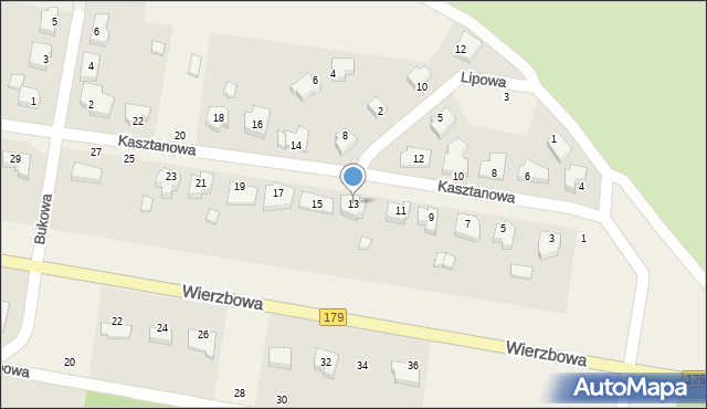 Dolaszewo, Kasztanowa, 13, mapa Dolaszewo