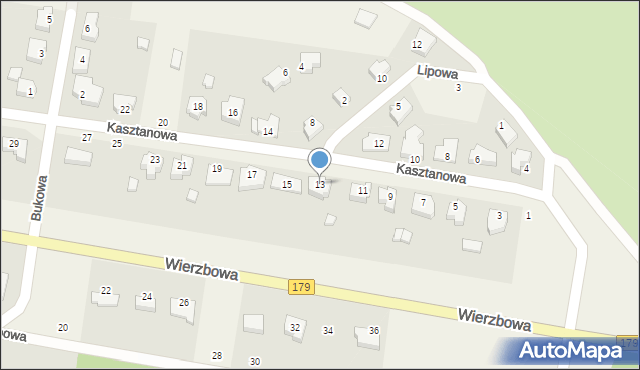 Dolaszewo, Kasztanowa, 13, mapa Dolaszewo