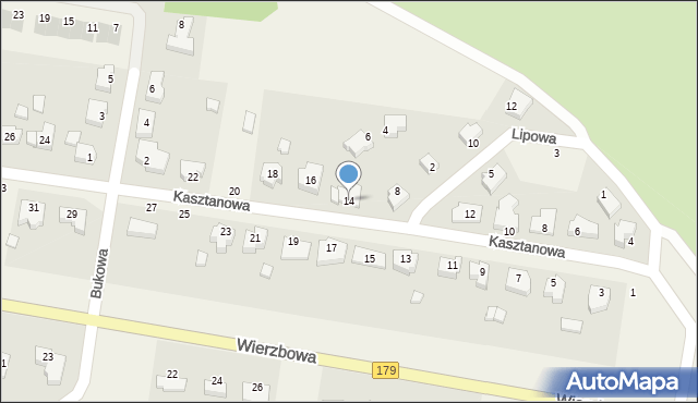 Dolaszewo, Kasztanowa, 14, mapa Dolaszewo