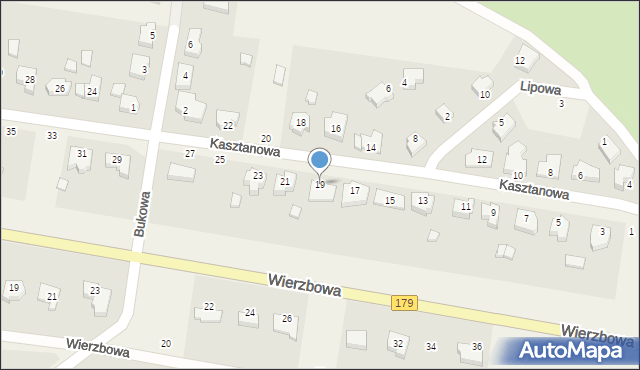 Dolaszewo, Kasztanowa, 19, mapa Dolaszewo