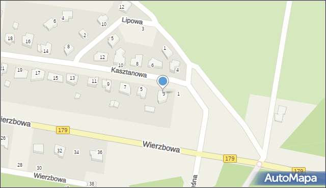 Dolaszewo, Kasztanowa, 3, mapa Dolaszewo