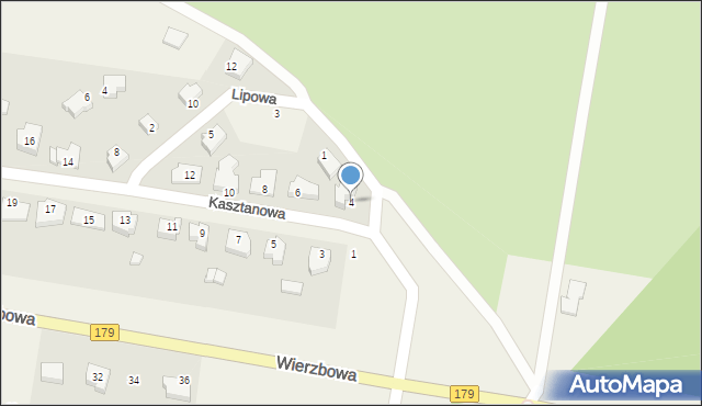 Dolaszewo, Kasztanowa, 4, mapa Dolaszewo