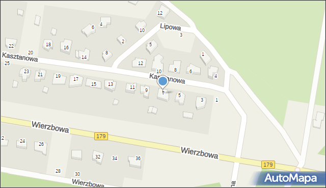 Dolaszewo, Kasztanowa, 7, mapa Dolaszewo