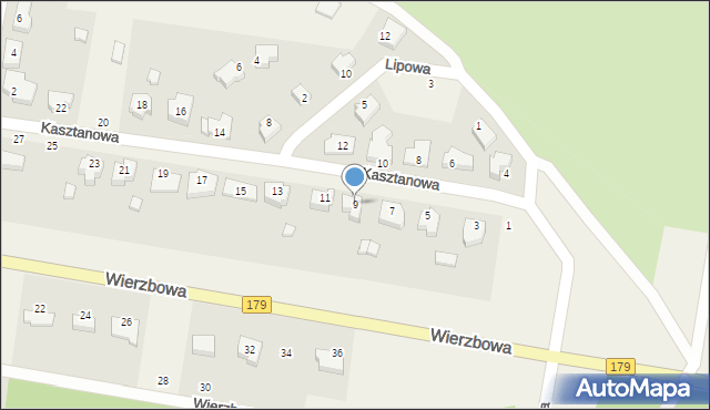 Dolaszewo, Kasztanowa, 9, mapa Dolaszewo