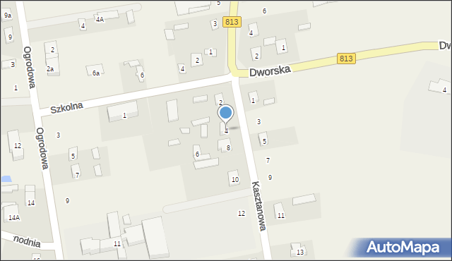 Drelów, Kasztanowa, 4, mapa Drelów