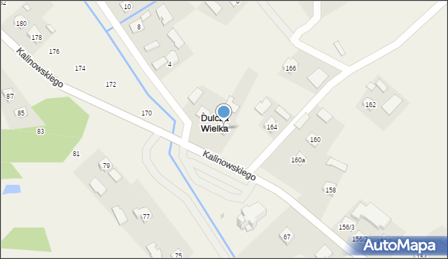 Dulcza Wielka, Kalinowskiego, ks., 168, mapa Dulcza Wielka