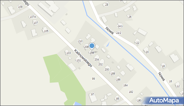 Dulcza Wielka, Kalinowskiego, ks., 206, mapa Dulcza Wielka