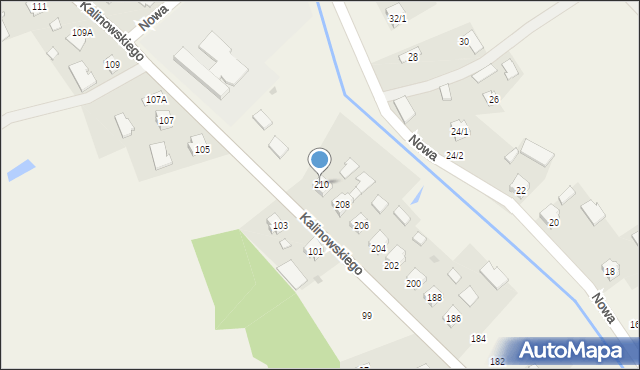 Dulcza Wielka, Kalinowskiego, ks., 210, mapa Dulcza Wielka