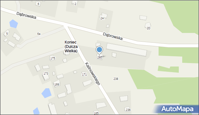 Dulcza Wielka, Kalinowskiego, ks., 240, mapa Dulcza Wielka