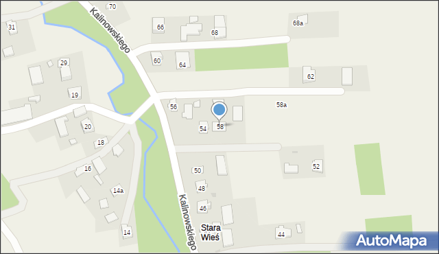 Dulcza Wielka, Kalinowskiego, ks., 58, mapa Dulcza Wielka