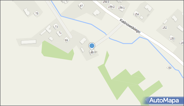 Dulcza Wielka, Kalinowskiego, ks., 65, mapa Dulcza Wielka