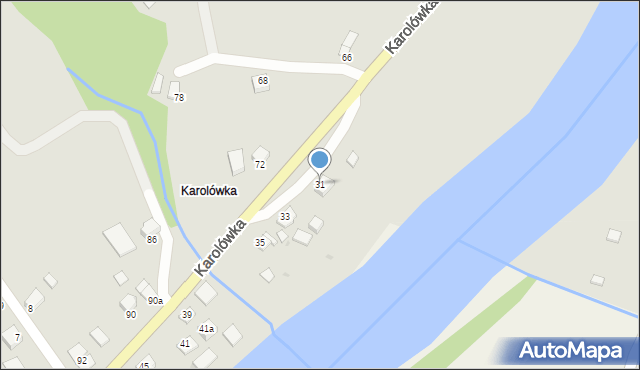 Dynów, Karolówka, 31, mapa Dynów