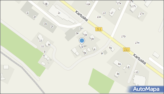 Dzierżążno, Kartuska, 4, mapa Dzierżążno