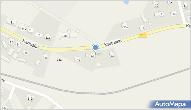 Dzierżążno, Kartuska, 42A, mapa Dzierżążno