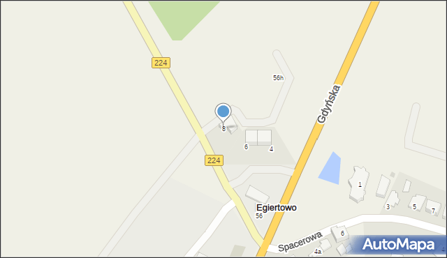 Egiertowo, Kartuska, 8, mapa Egiertowo