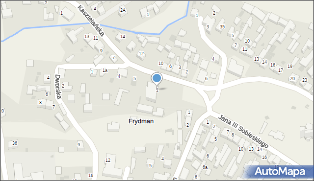 Frydman, Kasztelańska, 1, mapa Frydman