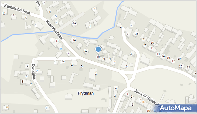 Frydman, Kasztelańska, 10, mapa Frydman