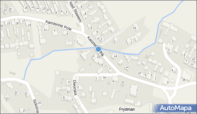 Frydman, Kasztelańska, 11, mapa Frydman