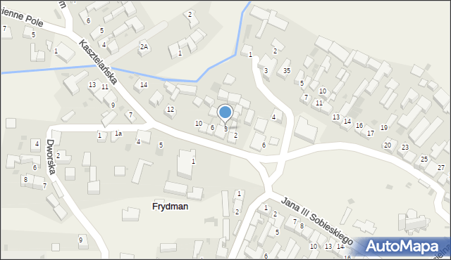 Frydman, Kasztelańska, 3, mapa Frydman