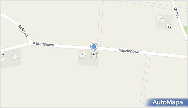 Frydrychowice, Kasztanowa, 42, mapa Frydrychowice