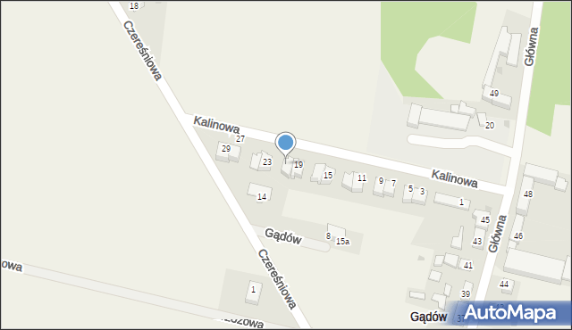 Gądów, Kalinowa, 21, mapa Gądów