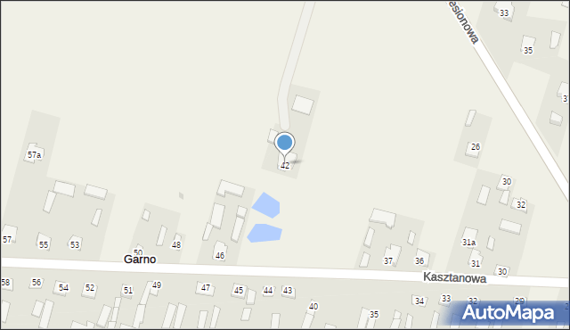 Garno, Kasztanowa, 42, mapa Garno