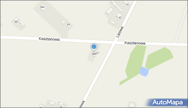 Garno, Kasztanowa, 94A, mapa Garno