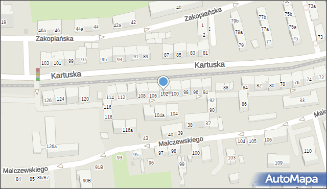 Gdańsk, Kartuska, 102, mapa Gdańska