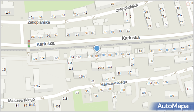 Gdańsk, Kartuska, 106, mapa Gdańska