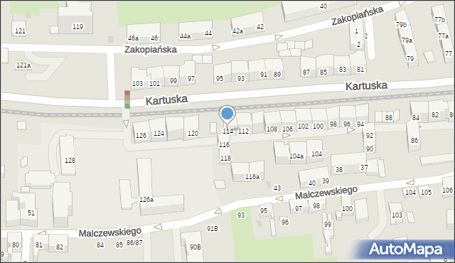 Gdańsk, Kartuska, 114, mapa Gdańska