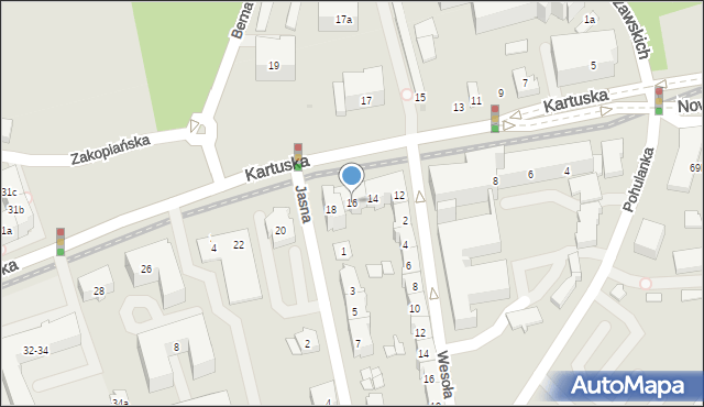 Gdańsk, Kartuska, 16, mapa Gdańska