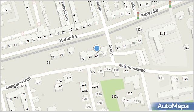 Gdańsk, Kartuska, 46, mapa Gdańska