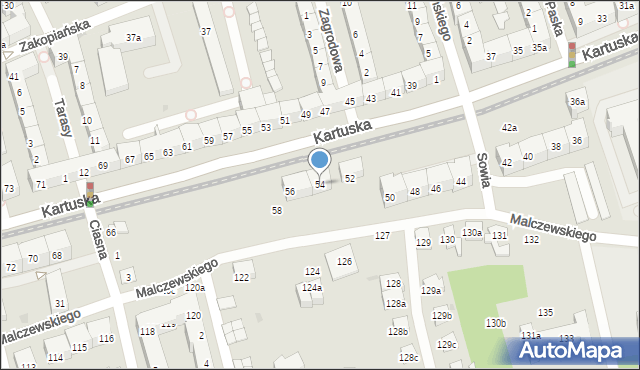 Gdańsk, Kartuska, 54, mapa Gdańska