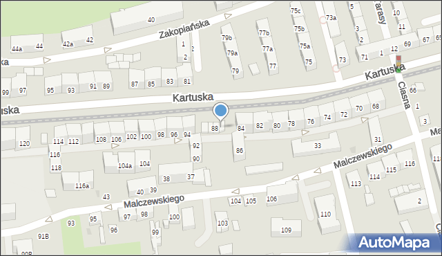 Gdańsk, Kartuska, 88A, mapa Gdańska