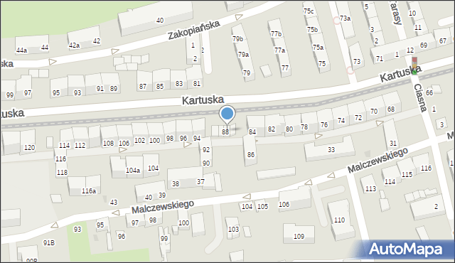 Gdańsk, Kartuska, 88B, mapa Gdańska